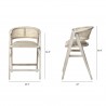 Mercana Tabitha 26.75" Seat Height Beige Fabric/Rattan Seat Blonde Wood Frame Counter Stool 2