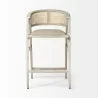 Mercana Tabitha 30.75" Seat Height Beige Fabric/Rattan Seat Blonde Wood Frame Bar Stool Front - Mercana Tabitha 30.75" Seat Height Beige Fabric/Rattan Seat Blonde Wood Frame Bar Stool Front