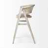 Mercana Tabitha 30.75" Seat Height Beige Fabric/Rattan Seat Blonde Wood Frame Bar Stool Side