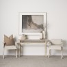 Mercana Topanga I Cream Fabric Wrap Blonde Wooden Frame Dining Chair
