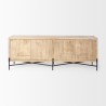 Mercana Cairo 78x19 Brown Solid Wood Black Metal Base 4 Door Cabinet Sideboard