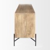 Mercana Cairo 78x19 Brown Solid Wood Black Metal Base 4 Door Cabinet Sideboard 2