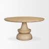 Mercana Crossman 60" Round Blonde Solid Wood & Base Dining Table 1