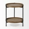 Mercana Kade III 16.9" Round Top Natural Brown Wood and Gray Metal Frame Tray-Style End/Side Table Front - Mercana Kade III 16.9" Round Top Natural Brown Wood and Gray Metal Frame Tray-Style End/Side Table Front