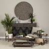 Mercana Kade III 16.9" Round Top Natural Brown Wood and Gray Metal Frame Tray-Style End/Side Table 2