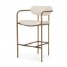 Mercana Parker Cream Fabric Seat Gold Metal Counter Stool