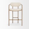 Mercana Parker Cream Fabric Seat Gold Metal Counter Stool Front