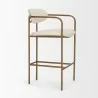 Mercana Parker Cream Fabric Seat Gold Metal Counter Stool Side - Mercana Parker Cream Fabric Seat Gold Metal Counter Stool Side