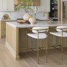 Mercana Parker Cream Fabric Seat Gold Metal Counter Stool Set of 2