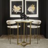 Mercana Parker Cream Fabric Seat Gold Metal Counter Stool Set