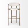 Mercana Parker 30" Seat Height Cream Fabric Seat Gold Metal Bar Stool Front
