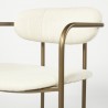 Mercana Parker 30" Seat Height Cream Fabric Seat Gold Metal Bar Stool Closeup
