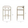 Mercana Parker 30" Seat Height Cream Fabric Seat Gold Metal Bar Stool 3