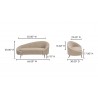 Abigail Chaise Light Brown Faux Shearling- dimension - Abigail Chaise Light Brown Faux Shearling- dimension
