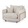 Mercana Roy II Beige Upholstered and Brown Wood Frame Arm Chair