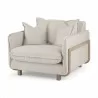 Mercana Roy II Beige Upholstered and Brown Wood Frame Arm Chair - Mercana Roy II Beige Upholstered and Brown Wood Frame Arm Chair