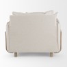 Mercana Roy II Beige Upholstered and Brown Wood Frame Arm Chair Back