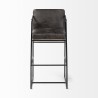 Mercana Stamford 40" Total Height Black Leather Seat With Wood Back, Metal Frame Bar Stool Front
