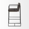 Mercana Stamford 40" Total Height Black Leather Seat With Wood Back, Metal Frame Bar Stool 2