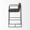Mercana Stamford 40" Total Height Black Leather Seat With Wood Back, Metal Frame Bar Stool 2 - Mercana Stamford 40" Total Height Black Leather Seat With Wood Back, Metal Frame Bar Stool 2