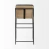Mercana Stamford 40" Total Height Black Leather Seat With Wood Back, Metal Frame Bar Stool Back - Mercana Stamford 40" Total Height Black Leather Seat With Wood Back, Metal Frame Bar Stool Back