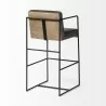 Mercana Stamford 40" Total Height Black Leather Seat With Wood Back, Metal Frame Bar Stool 2 - Mercana Stamford 40" Total Height Black Leather Seat With Wood Back, Metal Frame Bar Stool 2