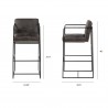 Mercana Stamford 40" Total Height Black Leather Seat With Wood Back, Metal Frame Bar Stool