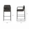 Mercana Stamford 40" Total Height Black Leather Seat With Wood Back, Metal Frame Bar Stool - Mercana Stamford 40" Total Height Black Leather Seat With Wood Back, Metal Frame Bar Stool