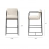 Mercana Stamford 40" Total Height Light Beige Upholstered Seat With Wood Back, Metal Frame Bar Stool