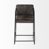Mercana Stamford 36" Total Height Black Leather Seat With Wood Back, Metal Frame Counter Stool Fornt