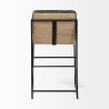 Mercana Stamford 36" Total Height Black Leather Seat With Wood Back, Metal Frame Counter Stool 1