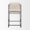 Mercana Stamford 36.5" Light Beige Upholstered Seat With Wood Back Metal Frame Counter Stool Front