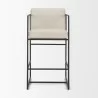 Mercana Stamford 36.5" Light Beige Upholstered Seat With Wood Back Metal Frame Counter Stool Front - Mercana Stamford 36.5" Light Beige Upholstered Seat With Wood Back Metal Frame Counter Stool Front