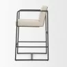 Mercana Stamford 36.5" Light Beige Upholstered Seat With Wood Back Metal Frame Counter Stool Side - Mercana Stamford 36.5" Light Beige Upholstered Seat With Wood Back Metal Frame Counter Stool Side