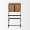 Mercana Stamford 36.5" Light Beige Upholstered Seat With Wood Back Metal Frame Counter Stool Back