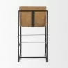 Mercana Stamford 36.5" Light Beige Upholstered Seat With Wood Back Metal Frame Counter Stool Back - Mercana Stamford 36.5" Light Beige Upholstered Seat With Wood Back Metal Frame Counter Stool Back