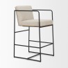 Mercana Stamford 36.5" Light Beige Upholstered Seat With Wood Back Metal Frame Counter Stool Other Side