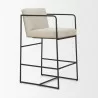 Mercana Stamford 36.5" Light Beige Upholstered Seat With Wood Back Metal Frame Counter Stool Other Side - Mercana Stamford 36.5" Light Beige Upholstered Seat With Wood Back Metal Frame Counter Stool Other Side