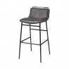 Mercana Kavalan 37.5" Total Height Ebony Leather Seat Black Metal Frame Bar Stool 1