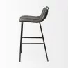 Mercana Kavalan 37.5" Total Height Ebony Leather Seat Black Metal Frame Bar Stool Side - Mercana Kavalan 37.5" Total Height Ebony Leather Seat Black Metal Frame Bar Stool Side