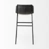 Mercana Kavalan 37.5" Total Height Ebony Leather Seat Black Metal Frame Bar Stool Back - Mercana Kavalan 37.5" Total Height Ebony Leather Seat Black Metal Frame Bar Stool Back