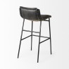 Mercana Kavalan 37.5" Total Height Ebony Leather Seat Black Metal Frame Bar Stool 2