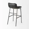 Mercana Kavalan 37.5" Total Height Ebony Leather Seat Black Metal Frame Bar Stool 2 - Mercana Kavalan 37.5" Total Height Ebony Leather Seat Black Metal Frame Bar Stool 2