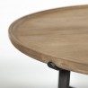Mercana Helios (Set of 2) Brown Solid Wood Top Black Metal Base Nesting Coffee Tables 3