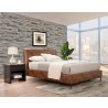 Alpine Furniture Sophia California King Faux Leather Platform Bed, Brown - Lifestyle