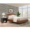 Alpine Furniture Sophia California King Faux Leather Platform Bed, Brown - Lifestyle - Alpine Furniture Sophia California King Faux Leather Platform Bed, Brown - Lifestyle