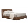 Alpine Furniture Sophia California King Faux Leather Platform Bed, Brown - Front Side Angle