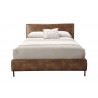 Alpine Furniture Sophia California King Faux Leather Platform Bed, Brown - Front Angle