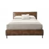 Alpine Furniture Sophia California King Faux Leather Platform Bed, Brown - Front Angle - Alpine Furniture Sophia California King Faux Leather Platform Bed, Brown - Front Angle