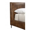 Alpine Furniture Sophia California King Faux Leather Platform Bed, Brown - Headbaord Close-up